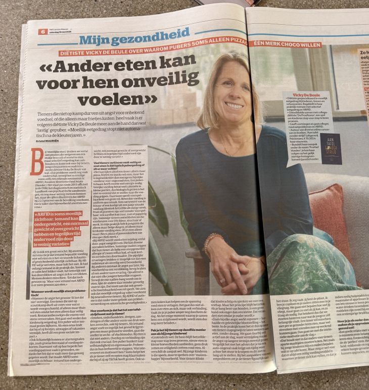 Moeilijk eetgedrag bij tieners in Het Laatste Nieuws